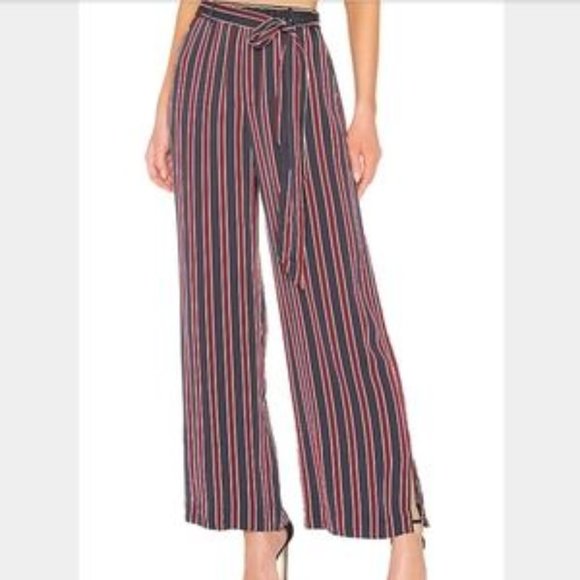 Frame Side Slit Easy Pant Striped Wide Leg - Picture 1 of 7